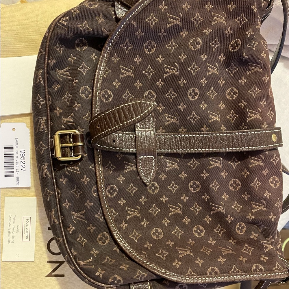 Louis Vuitton monogram Saumur 30 mini Lin Ebene